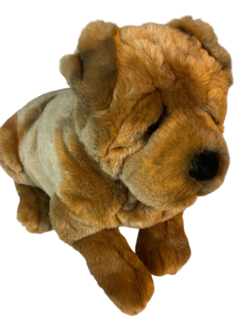 Dakin Lou Rankin Friends Shar Pei Plush Stuffed Animal Brown Dog
